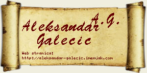 Aleksandar Galečić vizit kartica